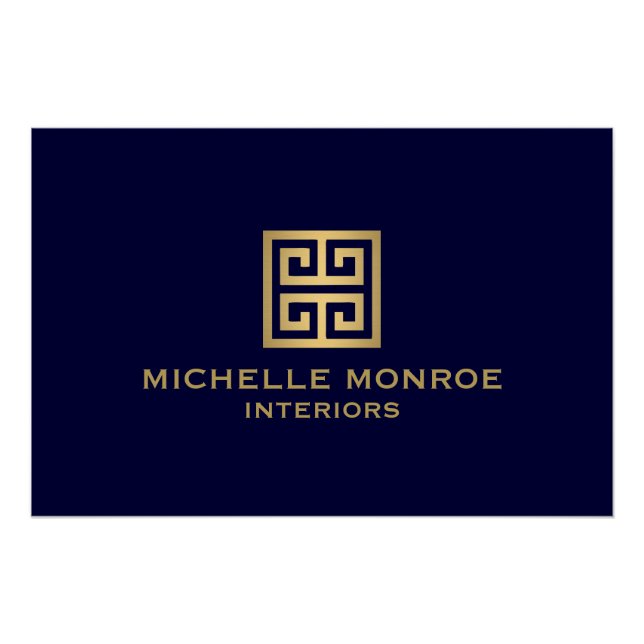 Download des klassischen griechischen Key Gold/Nav Poster (Vorderseite)