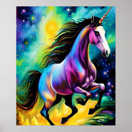 Download digitaler Kunstdrucke | Rainbow Unicorn Poster
