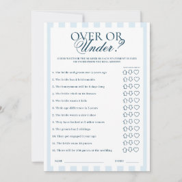 Downloadable Blue Striped Over or Under Card Einladung
