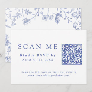 DOWNLOADABLE QR Code Chinoiserie Wedding RSVP Einladung