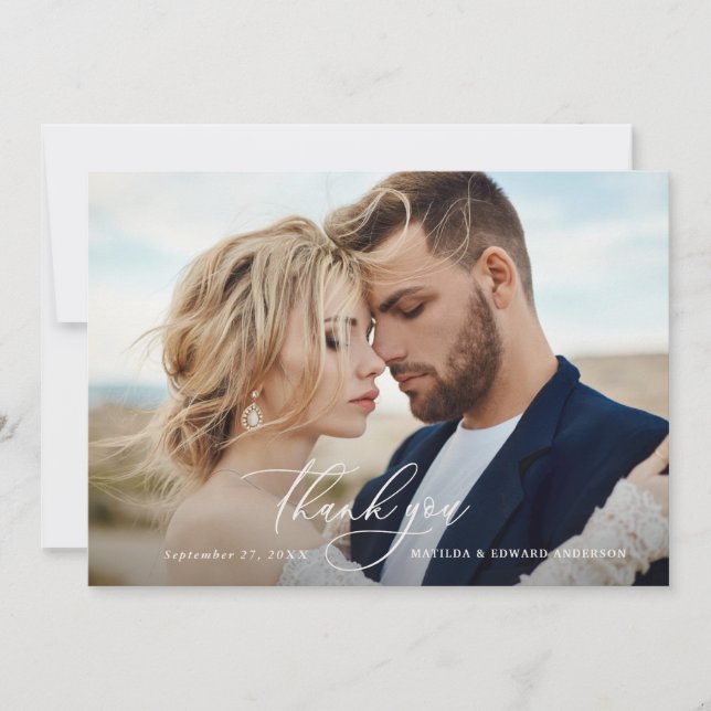 downloadable Rustic Hochzeit danke botanisch Einladung (Vorderseite)