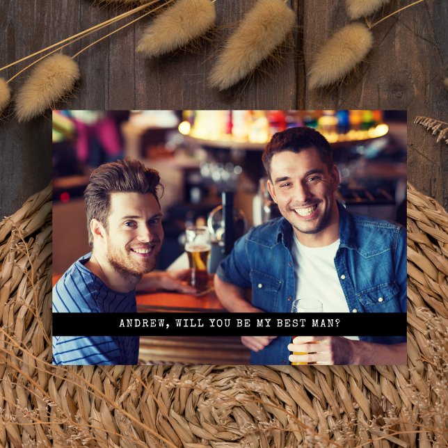 Downloadable Simple Custom Photo Groomsman BestMan Einladung (Von Creator hochgeladen)