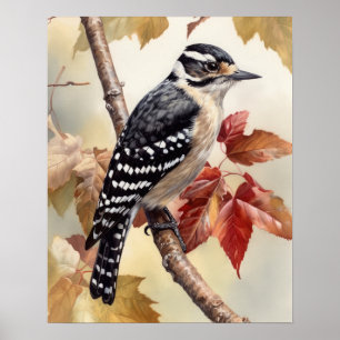 Downloaden Woodpecker Bird Art Print Poster