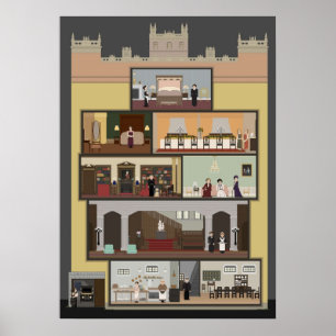 Downton Abbey Pixel Art Poster