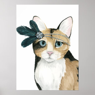 Downton Cat   Mit Federn bekleidet. Poster
