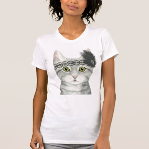 Downton Cat   mit Spitze geschweißt T-Shirt