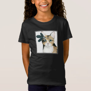 Downton Katze   Bejeweled mit Federn T-Shirt