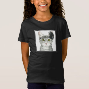 Downton Katze   Bejeweled mit Spitze T-Shirt