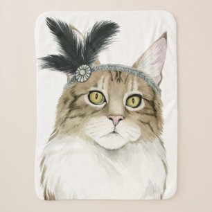 Downton Katze geschmückt mit Federn Sherpadecke