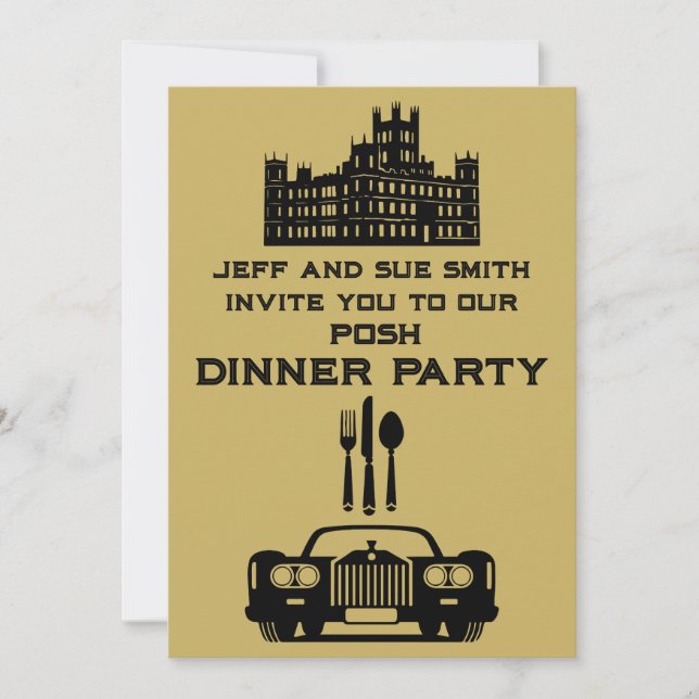 Downton Themed Dinner Party Einladung (Vorderseite)