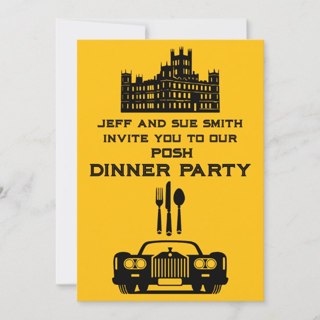 Downton Themed Dinner Party Einladung (Vorderseite)