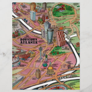 Downtown Atlanta Georgia Cartoons Map