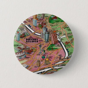 Downtown Atlanta Georgia Cartoons Map Button