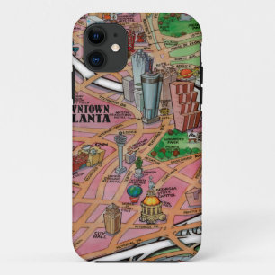 Downtown Atlanta Georgia Cartoons Map Case-Mate iPhone Hülle