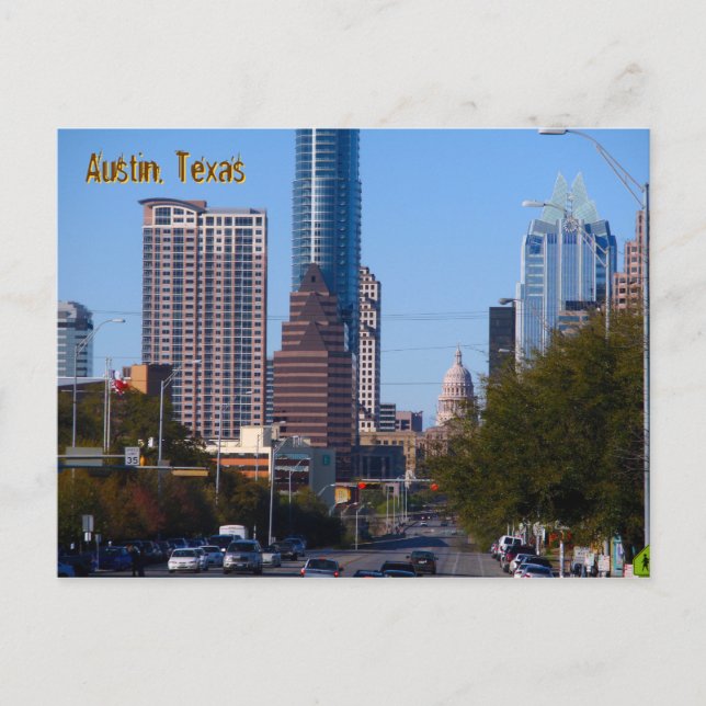 Downtown Austin, Texas, Zoomed Postkarte (Vorderseite)