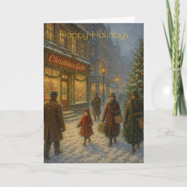 Downtown Big City Christmas Custom Christmas Card Karte (Vorderseite)