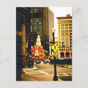 Downtown Boston on Kilby Street Postkarte