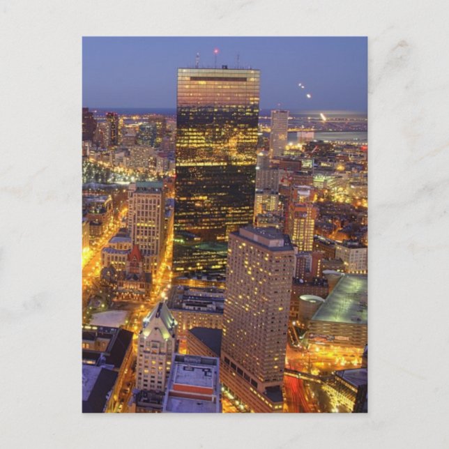 Downtown Boston und Hancock Tower Postkarte (Vorderseite)
