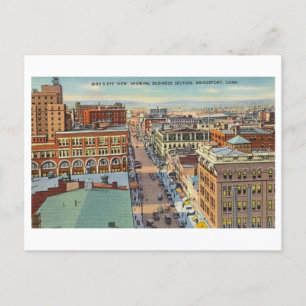 Downtown Bridgeport, Connecticut, Vintage-Reise Postkarte