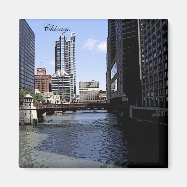 Downtown Chicago am Fluss Magnet (Vorne)