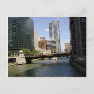 Downtown Chicago am Fluss Postkarte