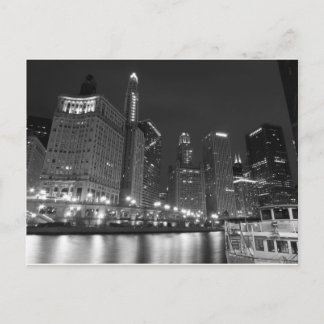 Downtown Chicago Black und White Postkarte