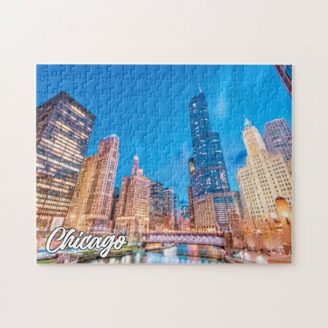 Downtown Chicago, Illinois, Vereinigte Staaten Puzzle (Horizontal)