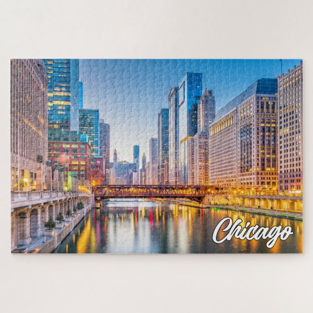 Downtown Chicago, Illinois, Vereinigte Staaten Puzzle (Horizontal)