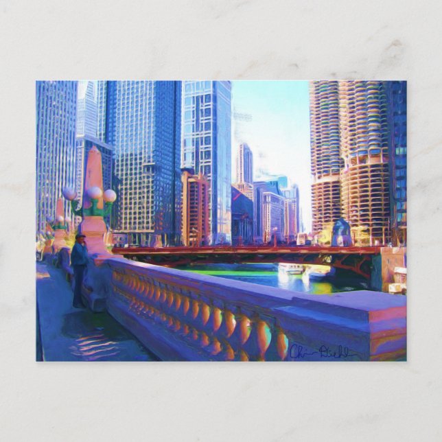 Downtown Chicago Postkarte (Vorderseite)