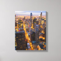 Downtown Chicago Skyline bei Dämmerung