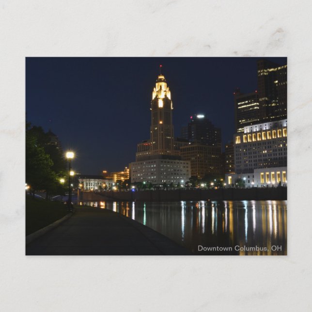 Downtown Columbus, OH Skyline Postkarte (Vorderseite)