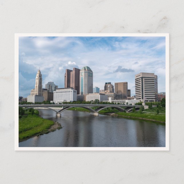 Downtown Columbus View from Main St Bridge Postkarte (Vorderseite)