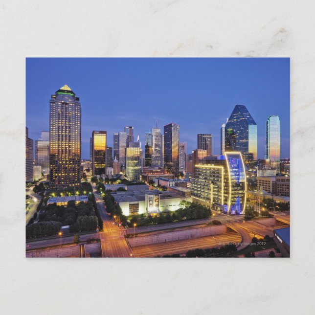Downtown Dallas Skyline Postkarte (Vorderseite)