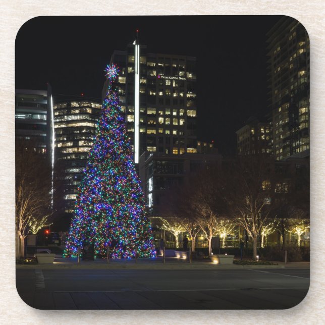 Downtown Dallas Weihnachten Getränkeuntersetzer (Vorderseite)