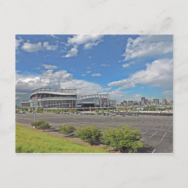 Downtown Denver Colorado City Skyline mit Sport Postkarte (Vorderseite)