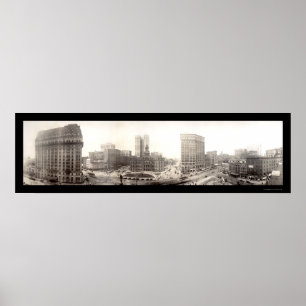 Downtown Detroit Foto 1914 Poster