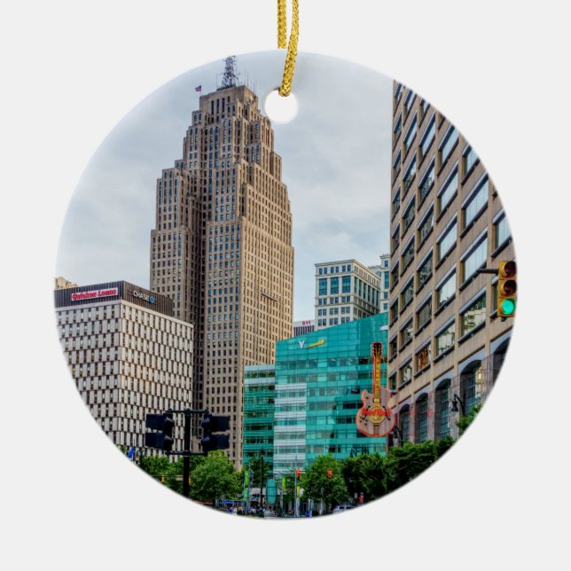 Downtown Detroit Keramik Ornament (Vorne)