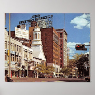 Downtown Elizabeth, New Jersey Vintage Poster