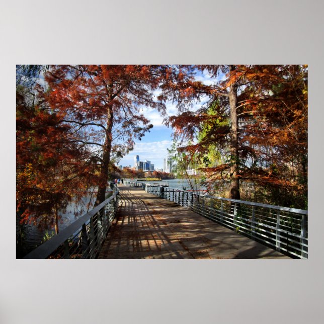 Downtown from LadyBird Lake Boardwalk - Austin Poster (Vorne)