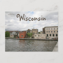 Downtown Janesville and Rock River Wisconsin Postkarte