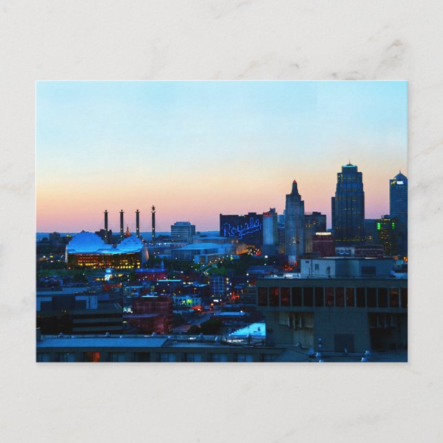 Downtown Kansas City, Missouri, at Sunset Postkarte (Vorderseite)