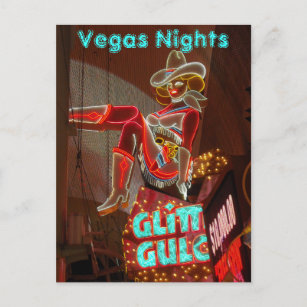 Downtown Las Vegas Nights Postkarte
