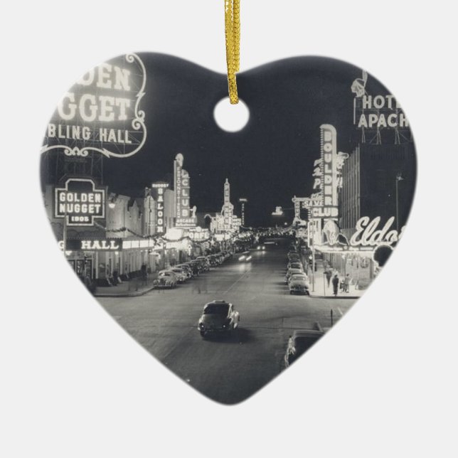 Downtown Las Vegas Retro Keramik Ornament (Vorne)