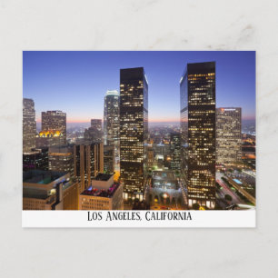 Downtown Los Angeles mit leuchtenden Lichtern, Pos Postkarte