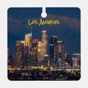 Downtown Los Angeles, mit San Gabriel Mts, Ornament Aus Metall