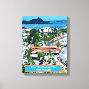 Downtown Marigot Bay, Sint Maarten Leinwanddruck