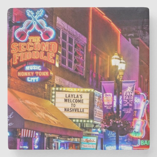 Downtown Nashville Tennessee Steinuntersetzer (Vorderseite)