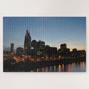 Downtown Nashville, TN Over Looking River - Puzzle