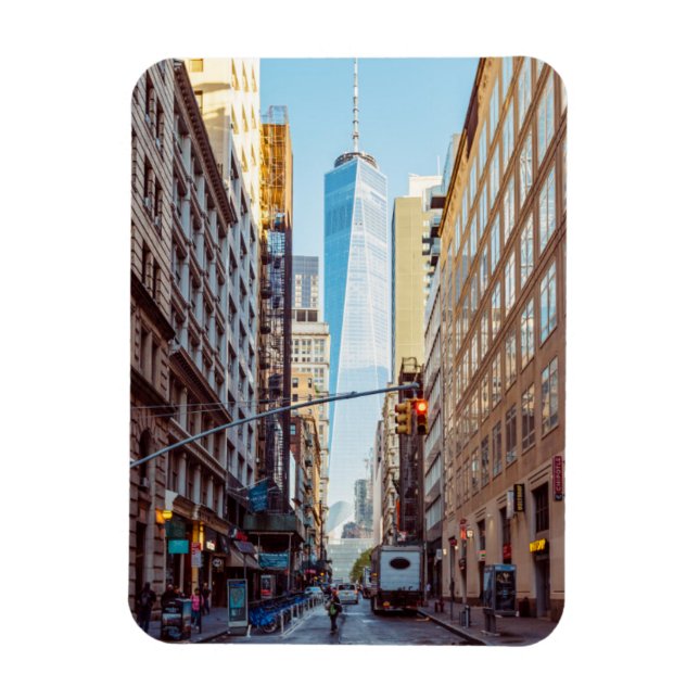 Downtown New York View World Trade Center Magnet (Vertikal)