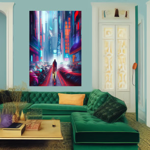 Downtown Nova Civitas   AI Art Poster